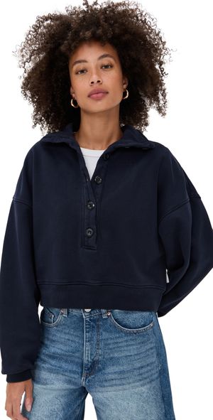 Citizens of Humanity Mirelle Funnel Neck Top Navy XL