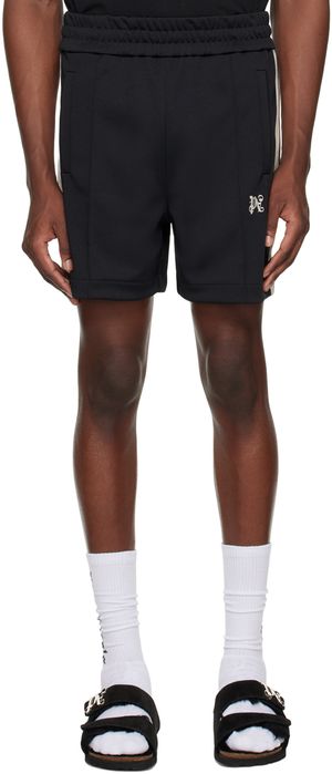 Palm Angels Short noir à monogramme