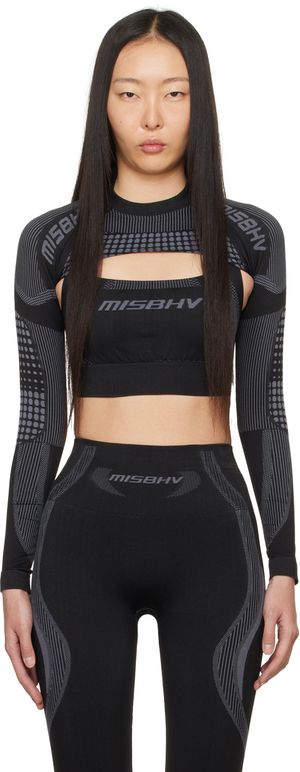 MISBHV Black Jacquard Sport Bra