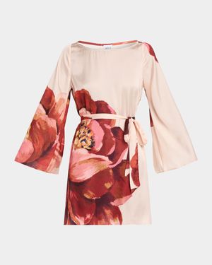 Twiggy Peony Satin Mini Dress