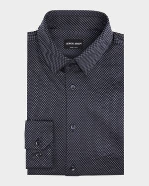 Men's Micro-Circle Point Collar Dress Shirt