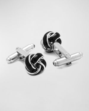 Black and Silver Knot Stud Set