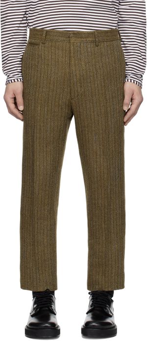 RRL Brown Slim Fit Herringbone Suit Trousers
