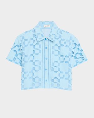 Makaia Logo Cropped Short-Sleeve Shirt