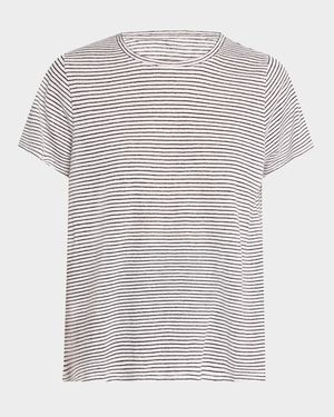 Striped Organic Linen Jersey T-Shirt