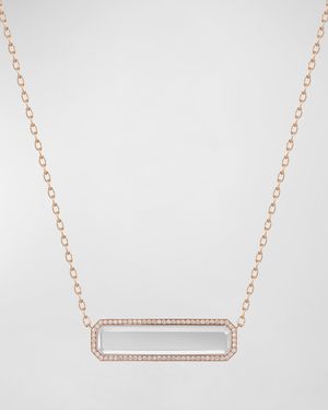 Belle Rose Gold East-West Rock Crystal Tablet Necklace