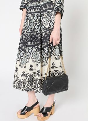 Gerard Darel - Jupe midi imprimée - Taille 4 - Noir