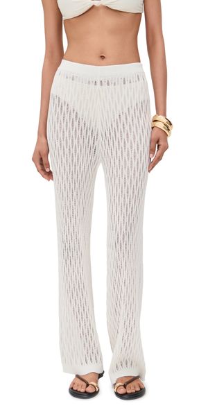 MINKPINK Kirra Pointelle Knit Pants White M