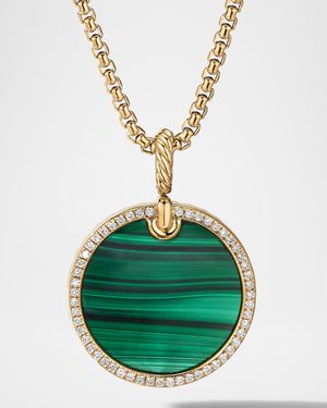 DY Elements Disc Pendant with Diamonds in 18K Gold, 24mm