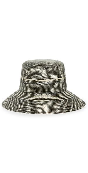 Brixton Lopez Panama Straw Bucket Hat Catalina Sand/Black XS