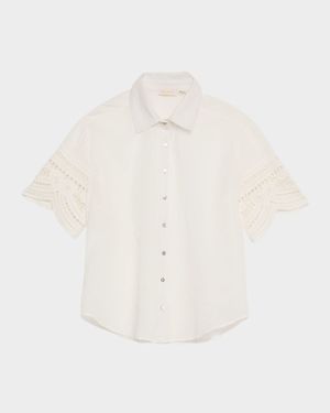 Shamaya Embroidered Button-Front Shirt