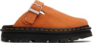 Dr. Martens Orange Zebzag Suede Casual Slingback Platform Slip-On Loafers
