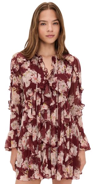 Cinq à Sept Mae Bouquet Albani Dress Wineberry Multi 16