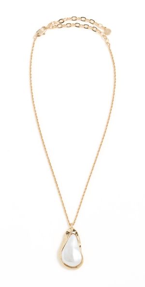 Ettika Hidden Pearl Pendant Necklace Gold One Size