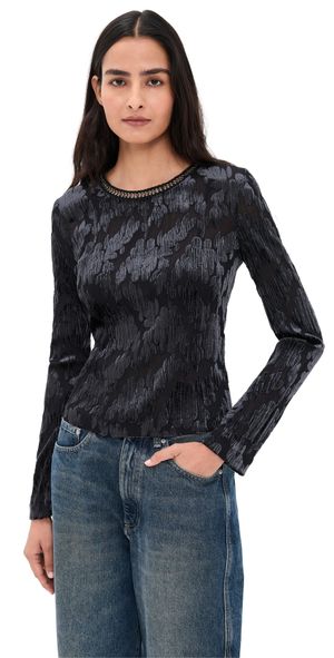 Sea Regine Burnout Long Sleeve Top Black XS
