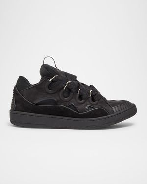 Men's Curb Napa Leather Low-Top Sneakers