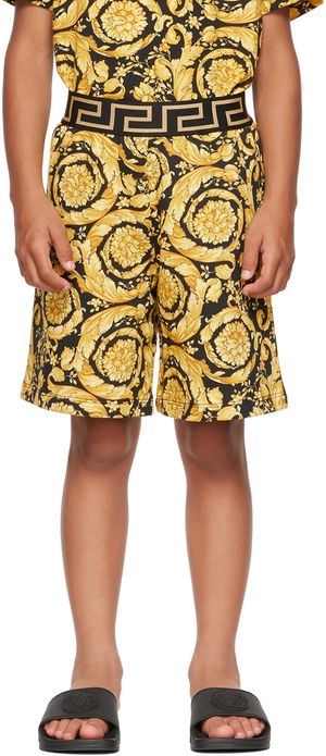 Versace Enfant | Short noir à motif baroque