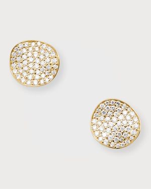 Small Flower Stud Earrings in 18K Gold with Diamonds