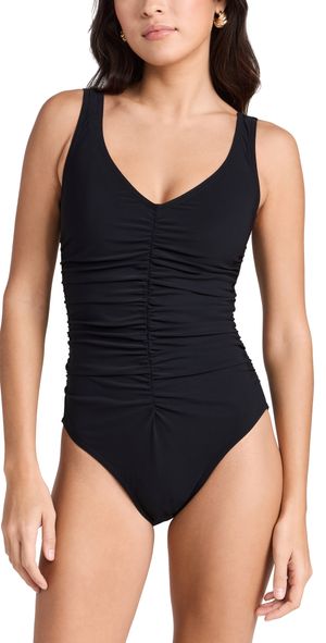 Karla Colletto Basics V Neck Underwire One Piece Black 8