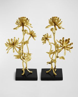 Dahlia Tall Candleholders, Set of 2