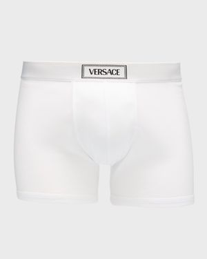 Men's Ribbed Cotton Logo Boxer Briefs