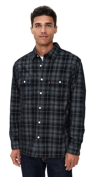 Levi's Jackson Worker Shirt Huxley Plaid Jet Black L
