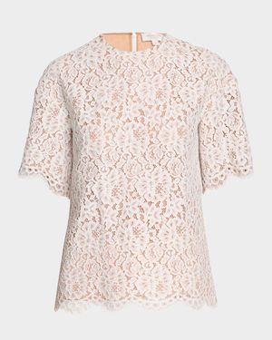 Lace Oversized Crewneck T-Shirt