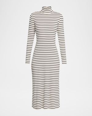 Frances Stripe Turtleneck Midi Dress