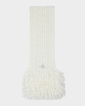 Fringe Cable-Knit Scarf