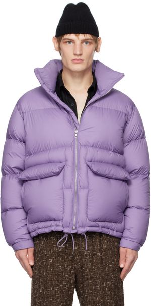 AURALEE Purple Super Light Nylon Ripstop Down Jacket