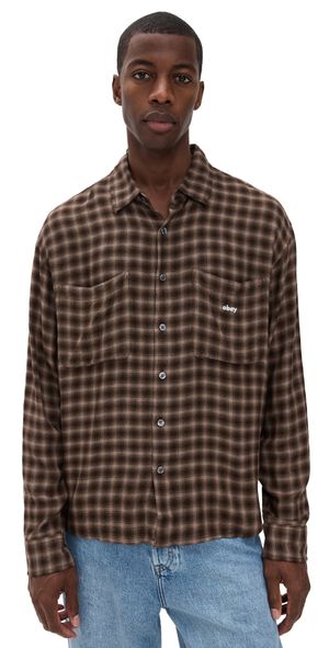 Obey Clarence Plaid Shirt Black Multi M