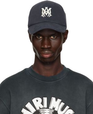 AMIRI Navy Canvas 'MA' Cap