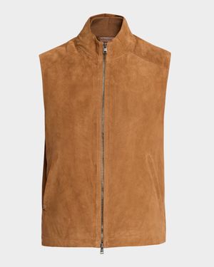 Men's Suede Zip Vest