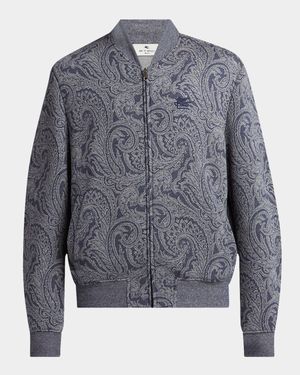 Men's Paisley Full-Zip Bomber Jacket