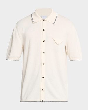 Men's Boucle Triangle Pocket Short-Sleeve Shirt