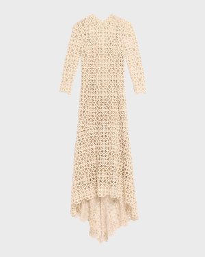 High-Low Stretch Crochet Maxi Dress