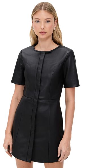 The Garment Brooklyn Faux Leather Mini Dress Black 14