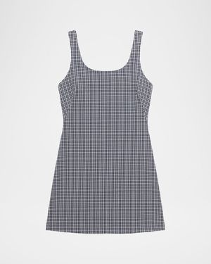 Plaid Scoop-Neck Mini Dress