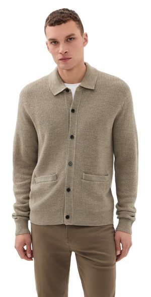 Madewell Merino Wool Collared Cardigan Heather Brown XL