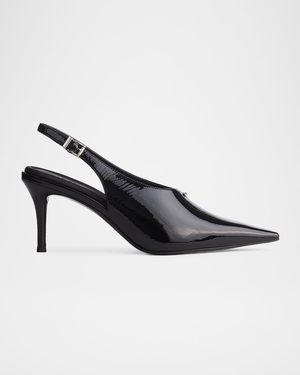 75mm Mercer Leather Slingback Pumps