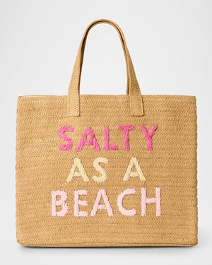Salty as a Beach Straw Tote Bag