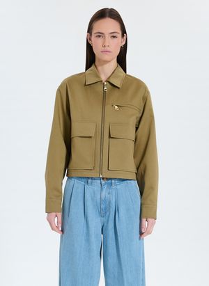 Zapa - Manteau droit en coton bio mélangé - Taille 5 - Kaki