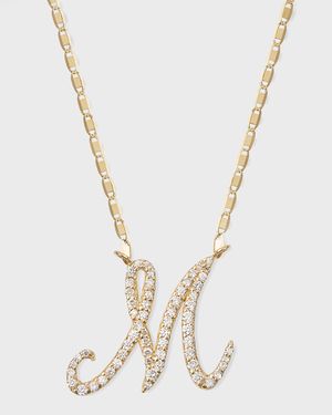 14K Gold Small Flawless Malibu Diamond Initial Necklace, A-Z