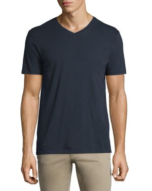 Short-Sleeve V-Neck Jersey T-Shirt, Gray