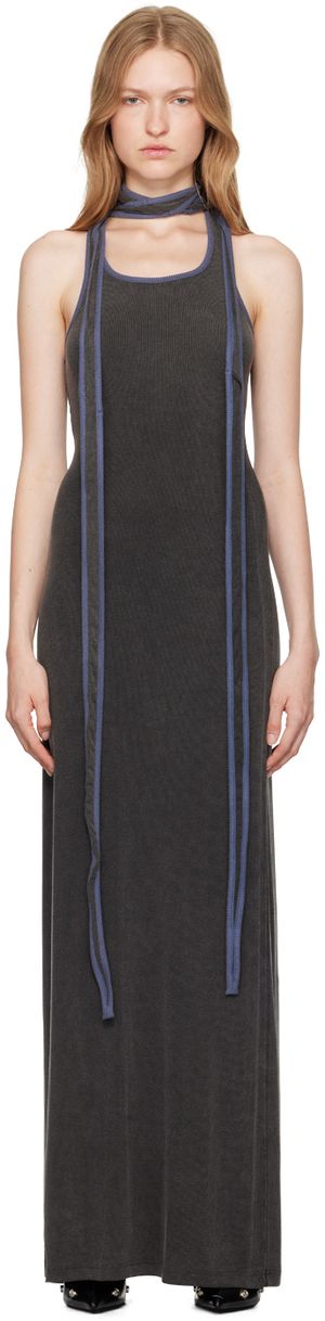 Y/Project Gray Multiscarf Maxi Dress