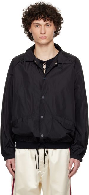 Bode Black Nylon Track Jacket