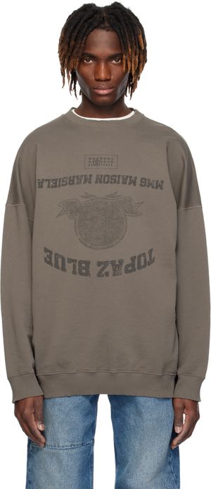 MM6 Maison Margiela Taupe 'Topaz Blue' Sweatshirt