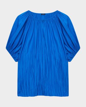 Briela Crinkled Habotai Silk Blouse