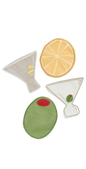 Piecework Puzzles Martini Napkins Blue One Size