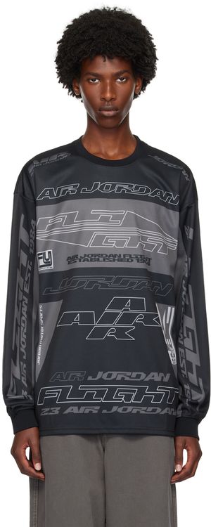 Nike Jordan Black Printed Long Sleeve T-Shirt